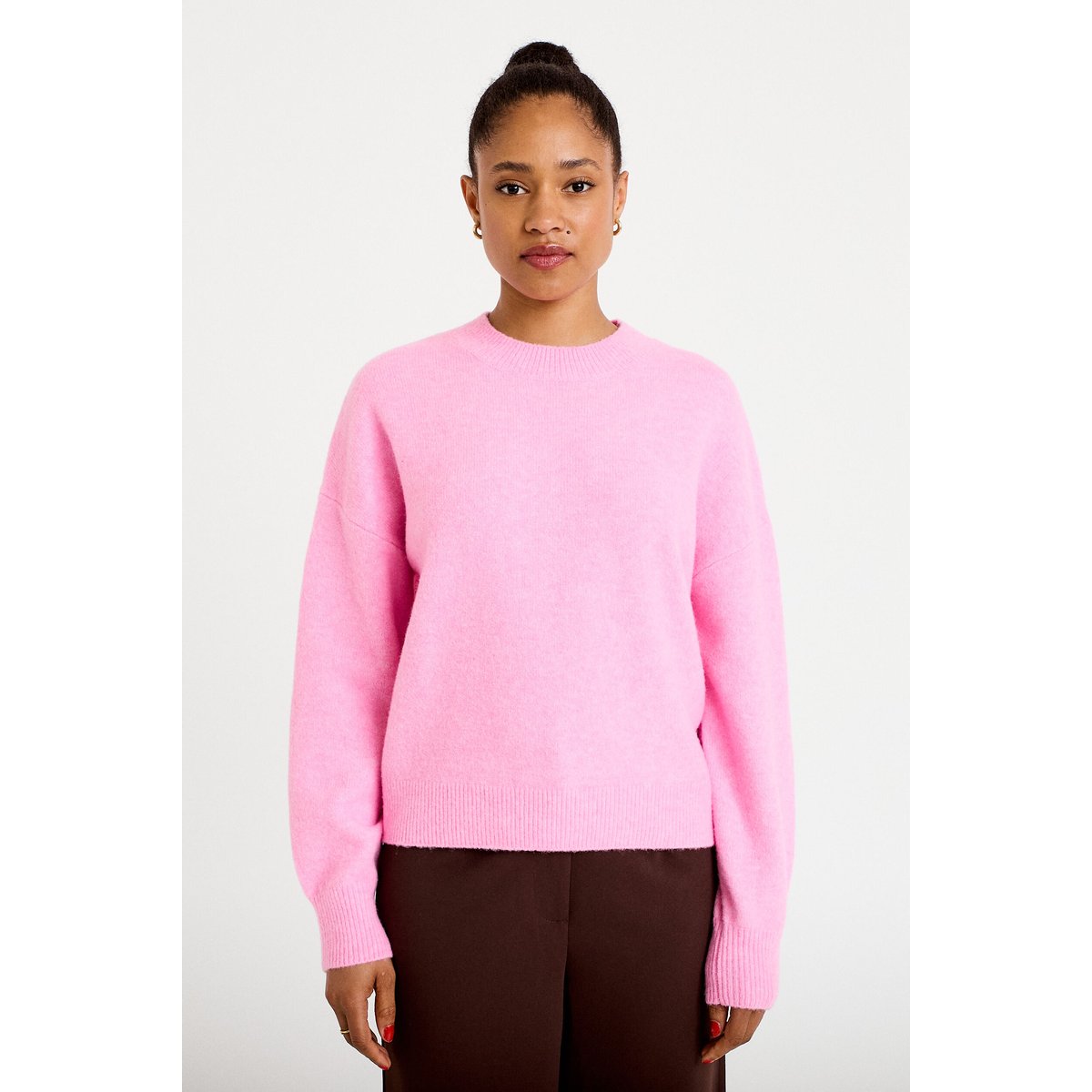 Pull col rond rose, CACHE CACHE