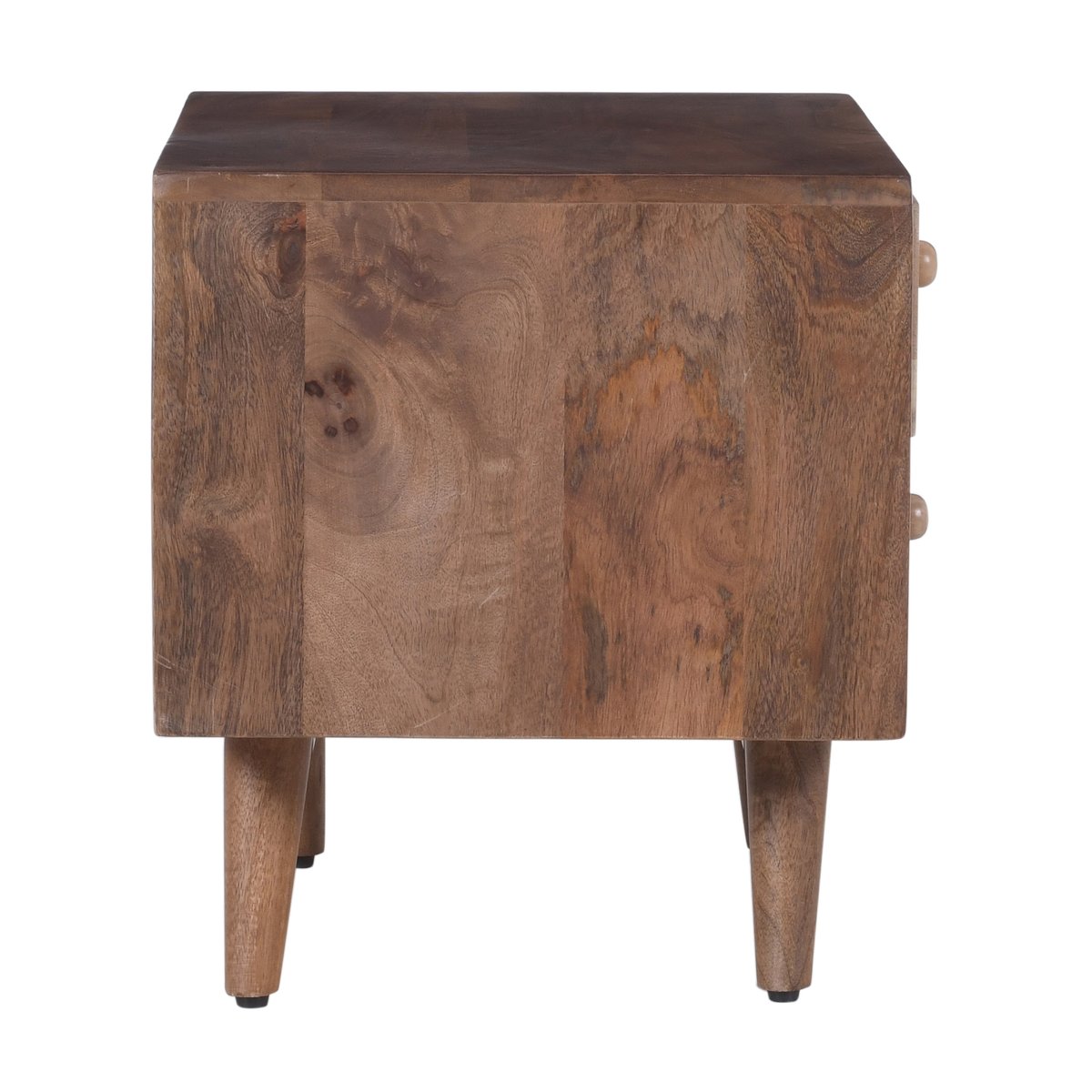 Table de chevet 2 tiroirs, bois de manguier, NAGPUR bois, NORDLYS