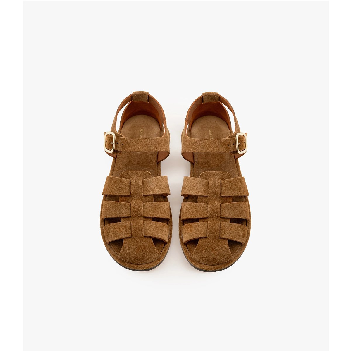 Sandale cuir velours JENNY marron camel, MAISON TOUFET