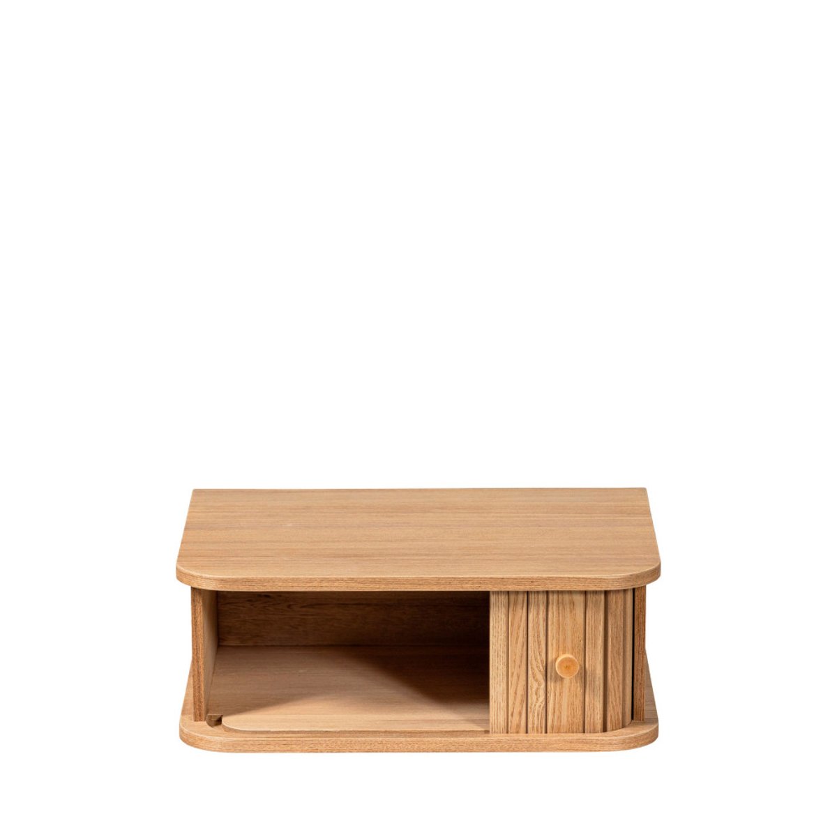 Table de chevet suspendue 1 porte coulissante en bois- JENA bois clair, WOOOD