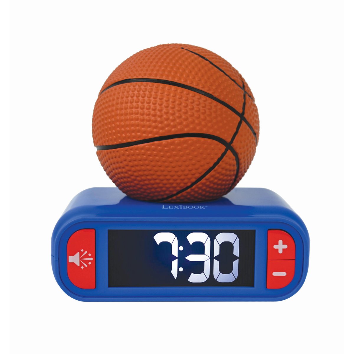 Réveil avec veilleuse Basketball en 3D orange, LEXIBOOK