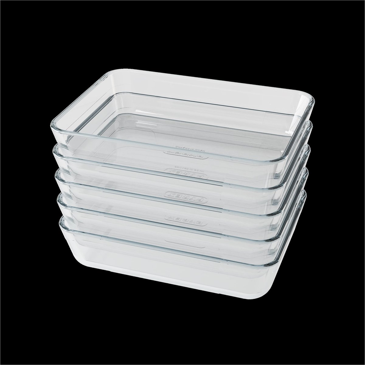 Lot de 5 lunch box en verre qui passe au four 600ml, Prep multicolore, MONBENTO