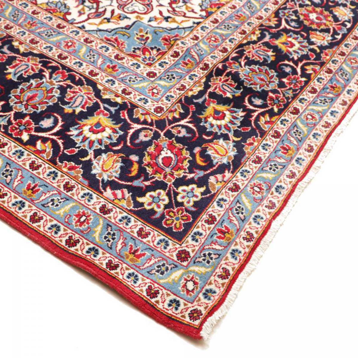 Tapis d'orient au motif oriental, noué main en laine, ARDAKAN 8 rouge, bleu, crème, UN AMOUR DE TAPIS