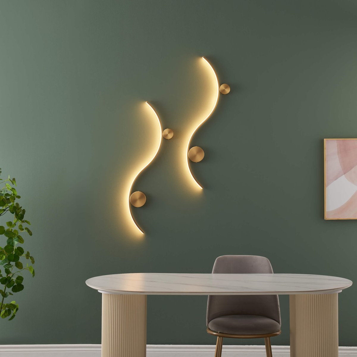 Applique murale avec LED intégrées – CURVA laiton, KOSILUM