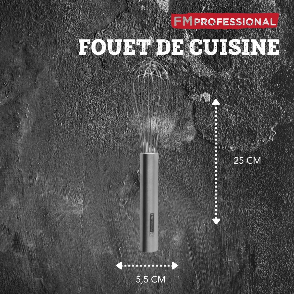 Fouet de cuisine et pâtisserie gris, FM PROFESSIONAL