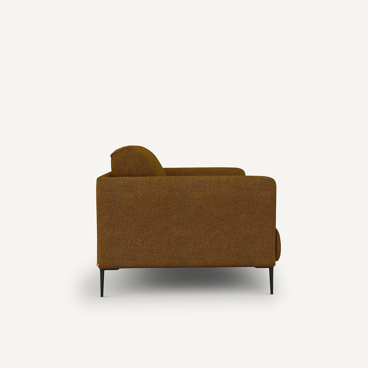 2-zits zetel in gemêleerde gevlochten stof Oscar, ontwerp Emmanuel Gallina amber honing, AM.PM X EMMANUEL GALLINA