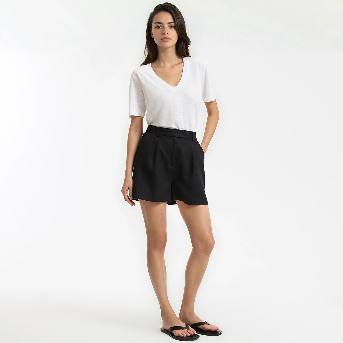 Short en lin noir, LA REDOUTE COLLECTIONS