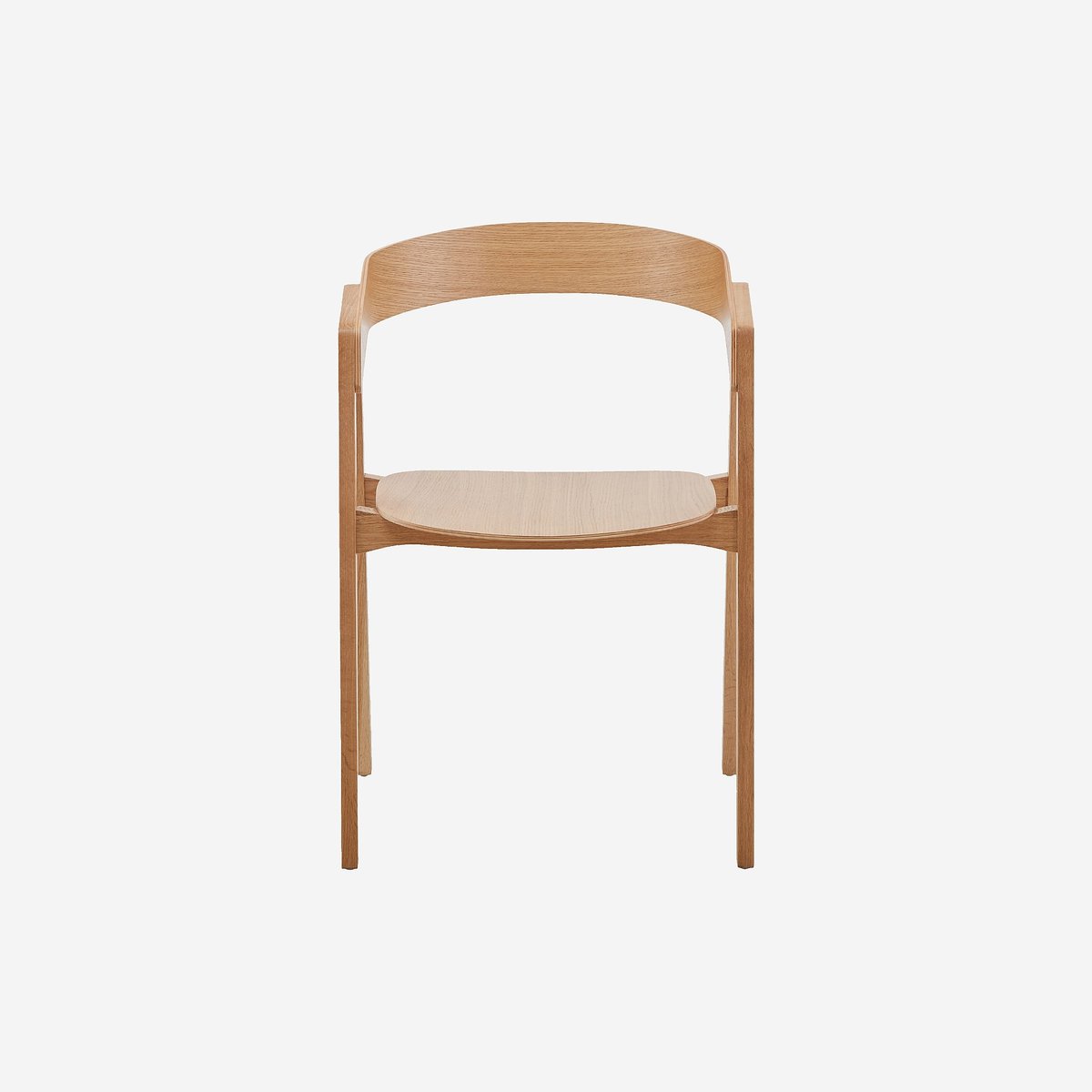 Lot de 2 chaises en chêne massif avec accoudoirs naturel clair, HABITAT