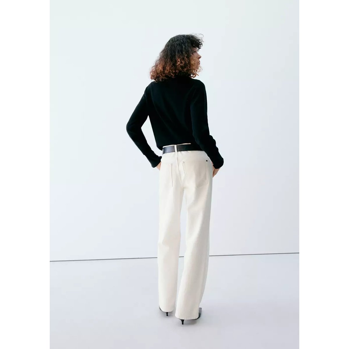 Jean droit taille normale blanc, MANGO