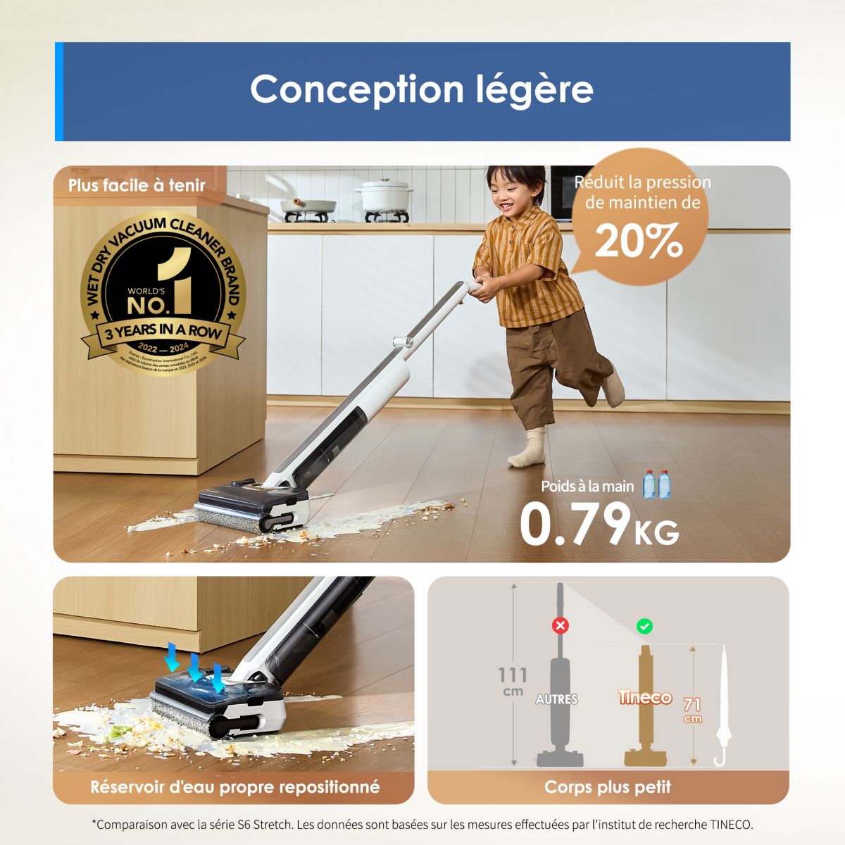 Aspirateur laveur pliable Floor One I7 Fold Premium couleur unique, TINECO