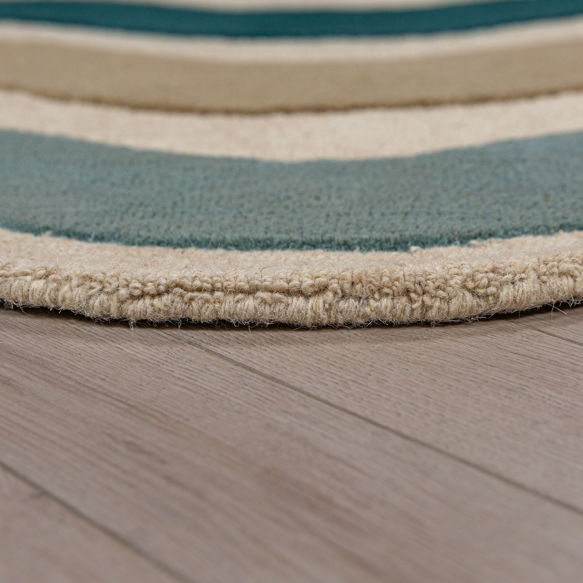 Tapis de couloir en laine festonné CASCADE bleu, FLAIR RUGS