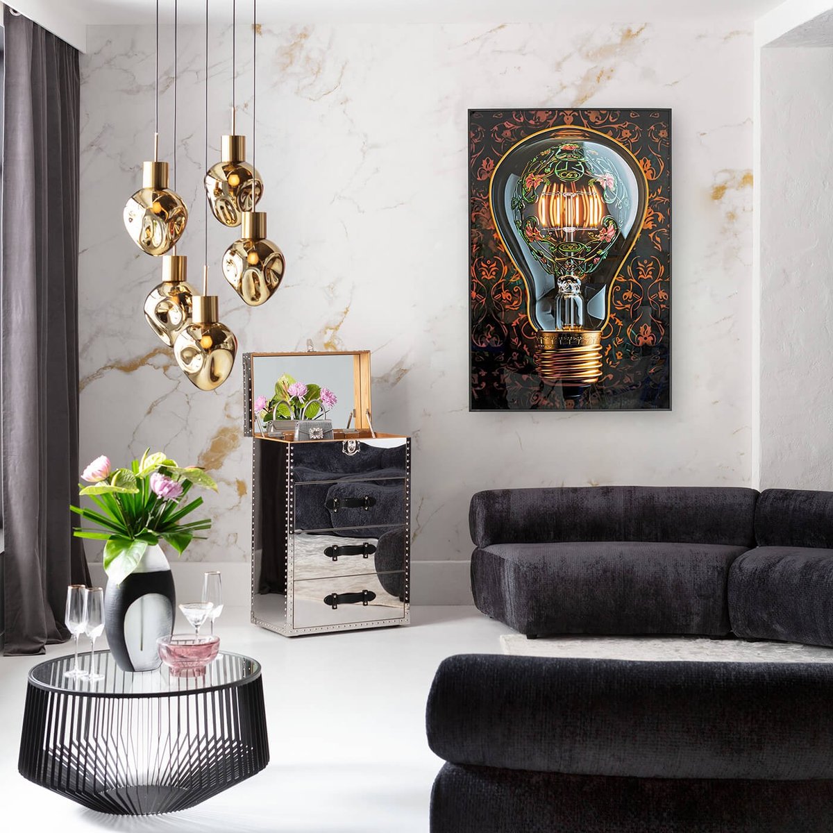 Tableau LED ampoule noir, KARE DESIGN