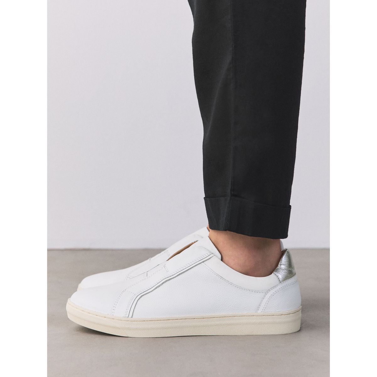 Baskets en cuir à enfiler forever comfort blanc/rose, NEXT