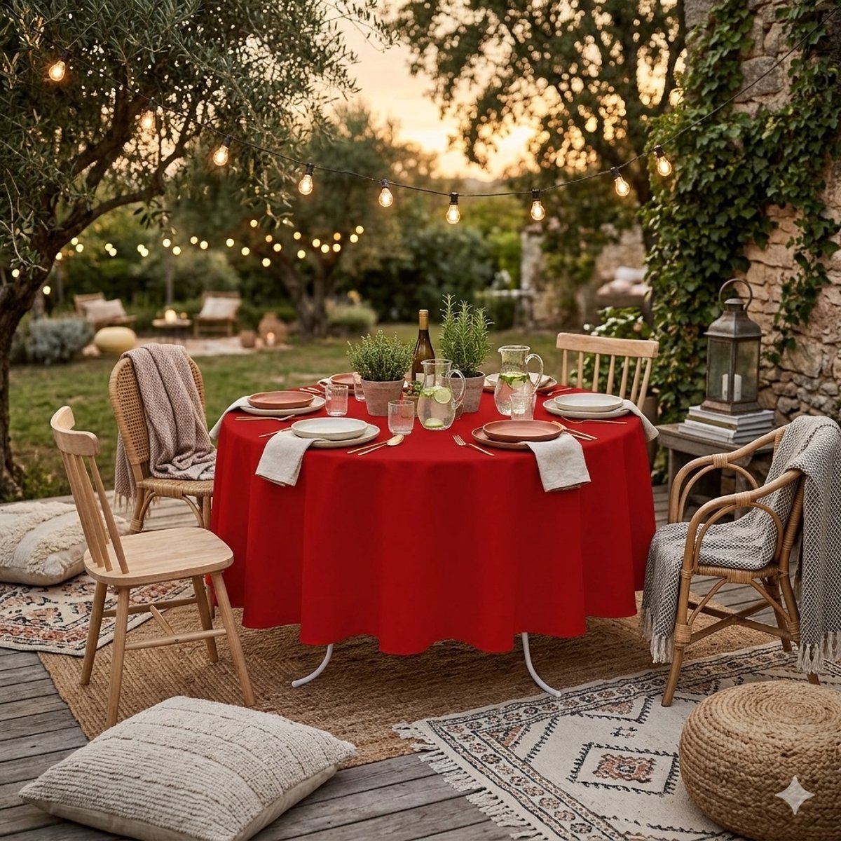 Nappe ronde Nelsonn rouge, EDEN