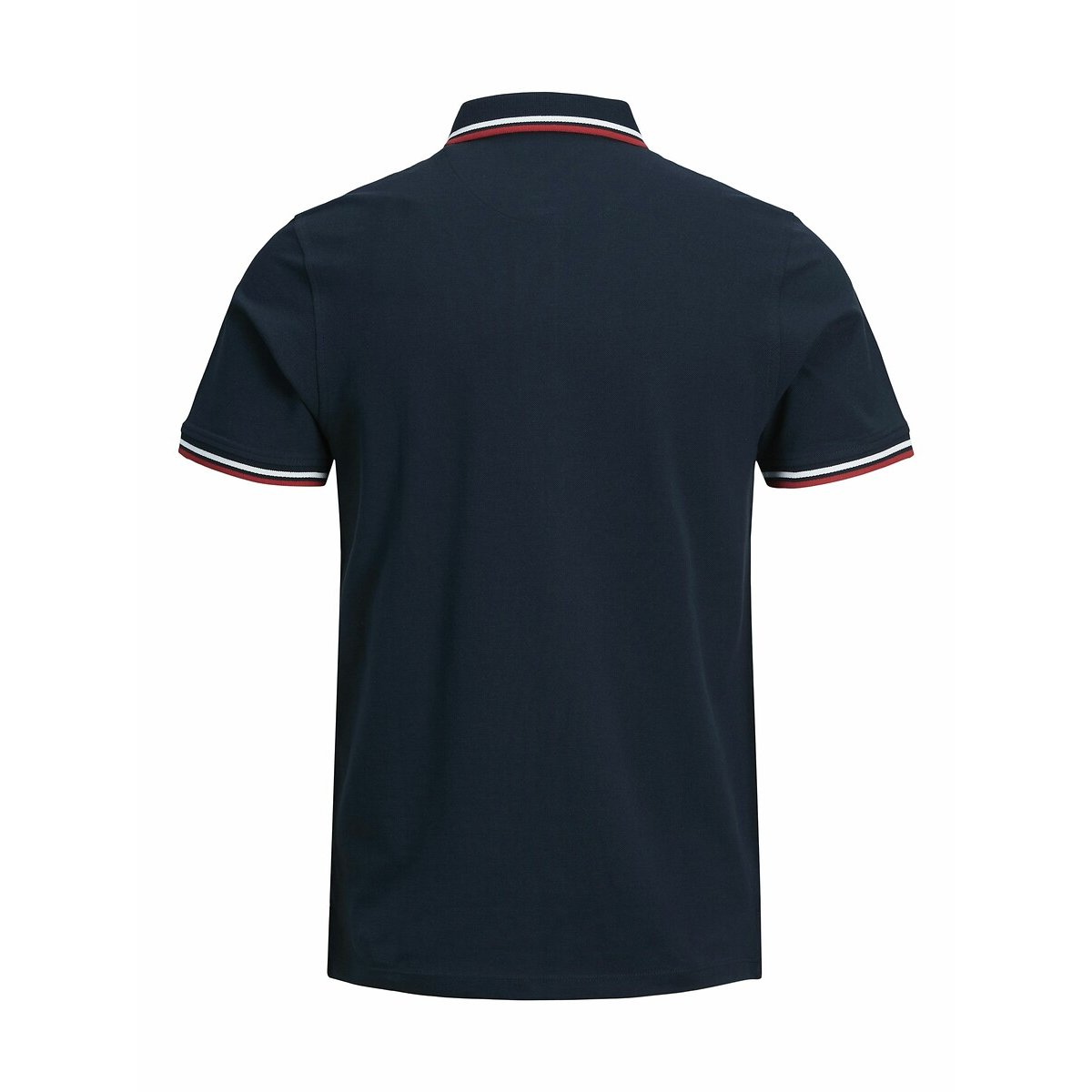 Polo de mangas curtas, em malha piqué marinho, JACK & JONES