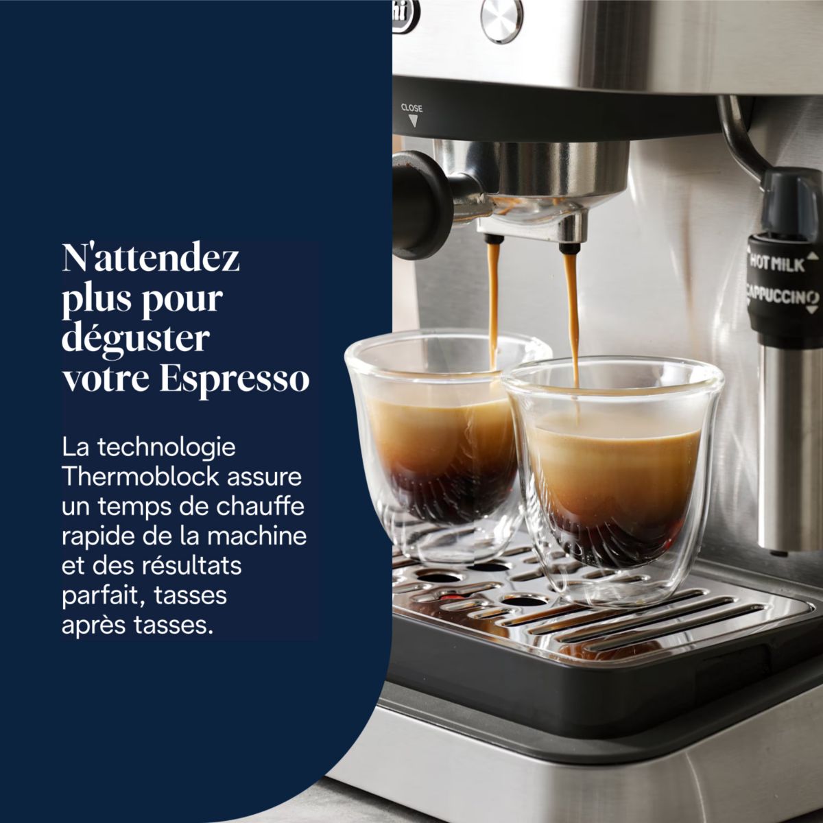 Machine à expresso Linea Classic EM450.M Argent couleur unique, DELONGHI