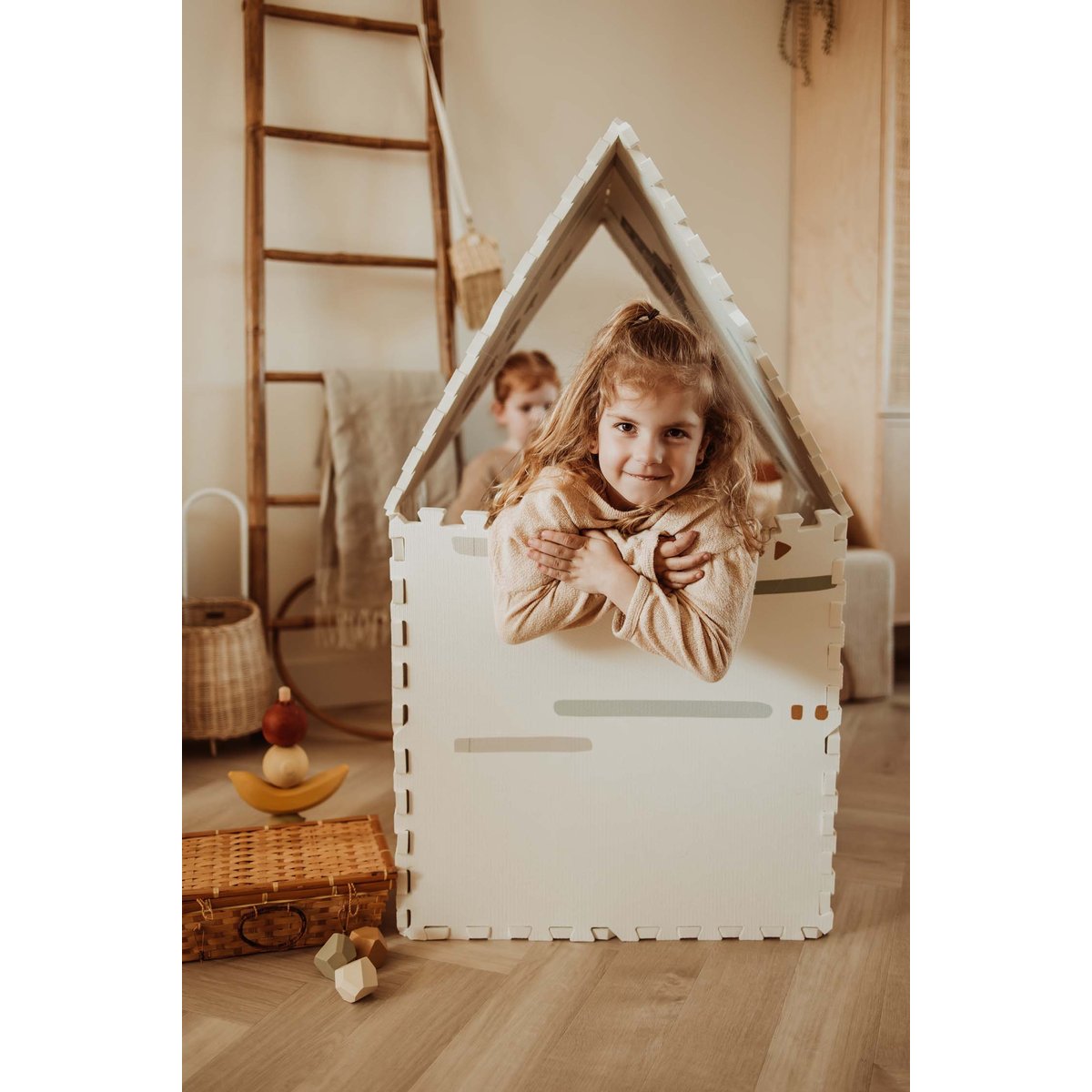 play&go - tapis puzzel, boîte de rangement & mini maison - farm multicolor, PLAY ET GO