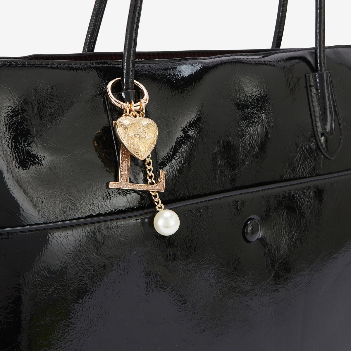 Grand sac shopper  Rosario noir,doré, LOLLIPOPS