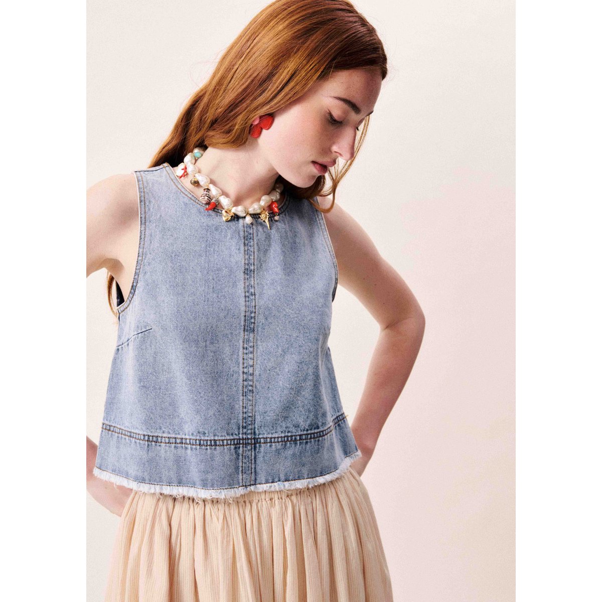 Top AQUALINA bleu jean, FRNCH