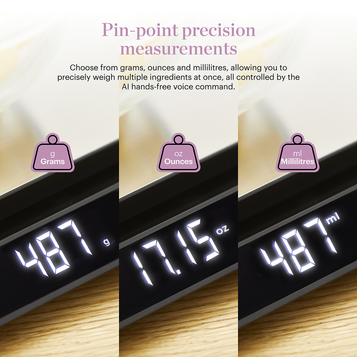 15kg Voice-Activated Electronic Kitchen Scale black, GOOD FOOD BY TOWER