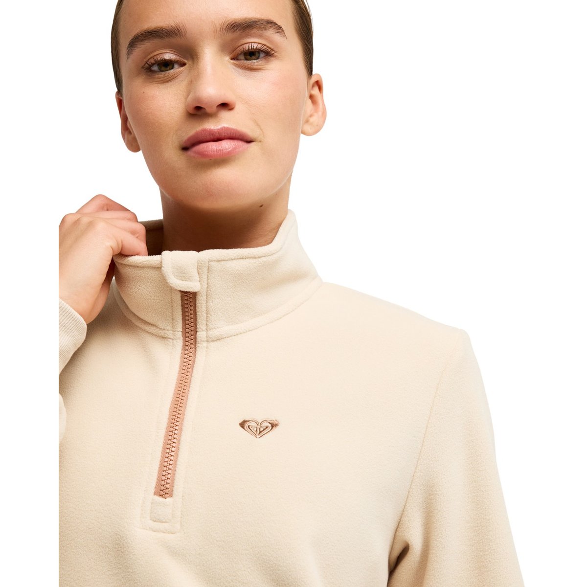 Polaire de sport WAVES OF WARMTH HALF ZIP. beige biscotti, ROXY