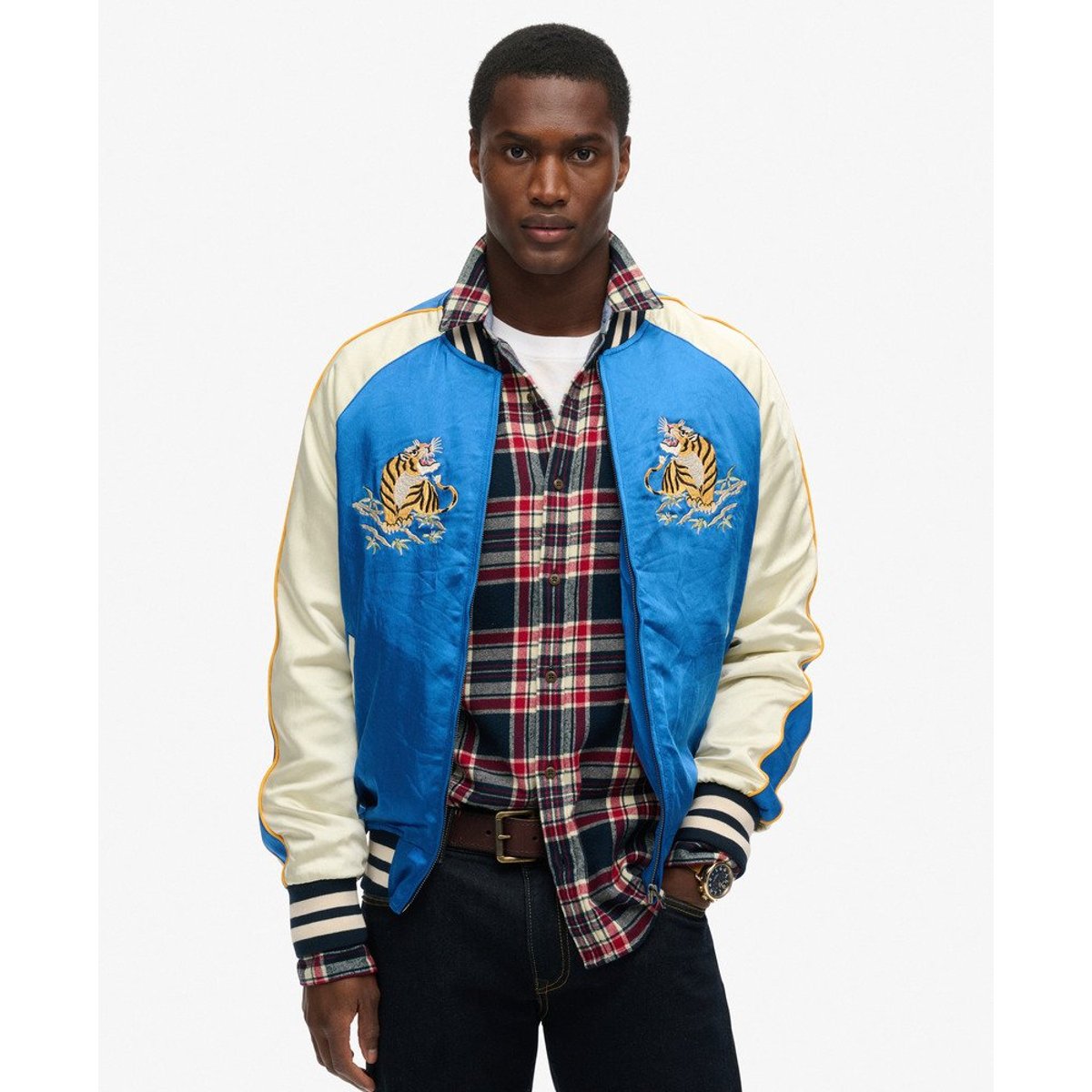 Bomber brodé Sukajan bleu dodger, SUPERDRY