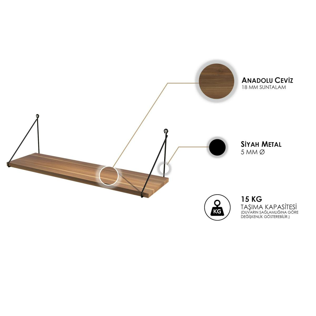 Etagère murale 1 planche 72cm JENA noyer, PIER IMPORT