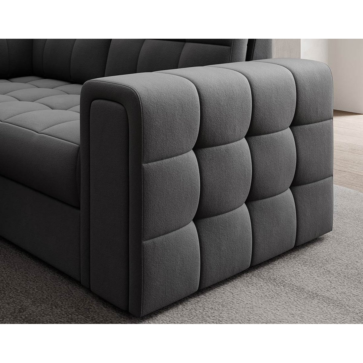 Canapé d'Angle Convertible 7 places - NAPPA gris, BEST MOBILIER