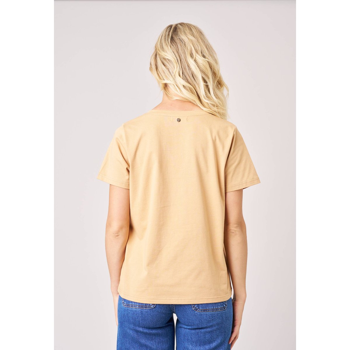 T-shirt regular femme en 100% coton imprimé café COFFEE beige, DEELUXE
