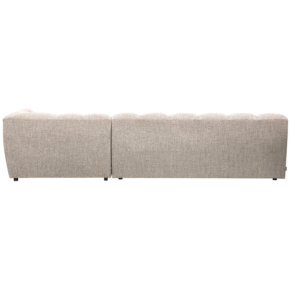Canapé d'angle droit avec meridienne en tissu tissé ALLURE naturel mélangé, WOOOD