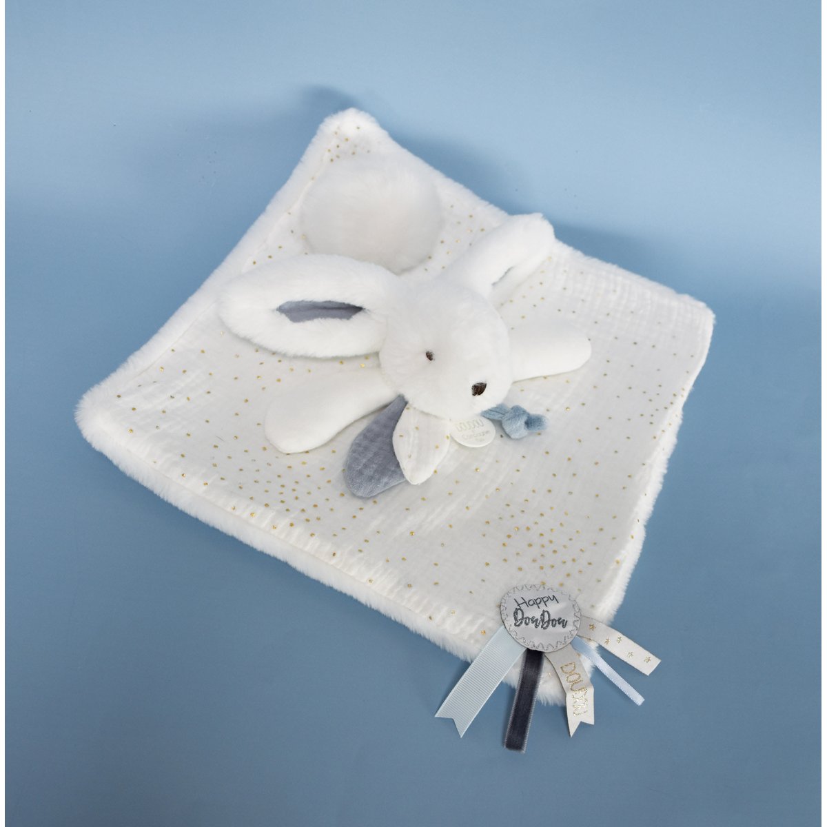 Doudou happy wild 25 cm blanc, DOUDOU ET COMPAGNIE