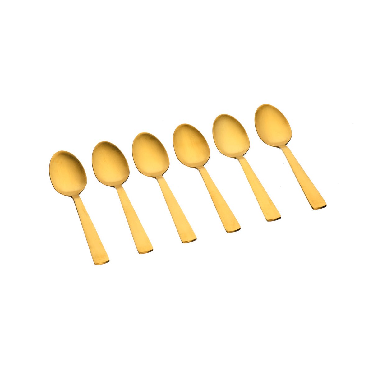 Lot de 6 petites cuillères en inox, NUDE doré mat, BJORN