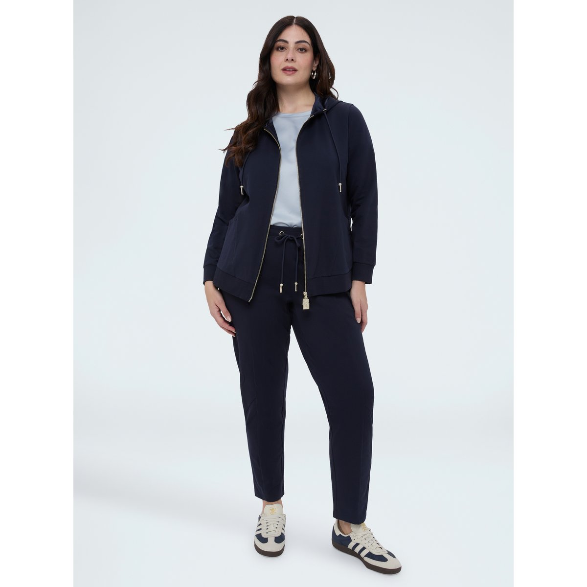 Pantalon de jogging en molleton avec cordon de serrage bleu, FIORELLA RUBINO