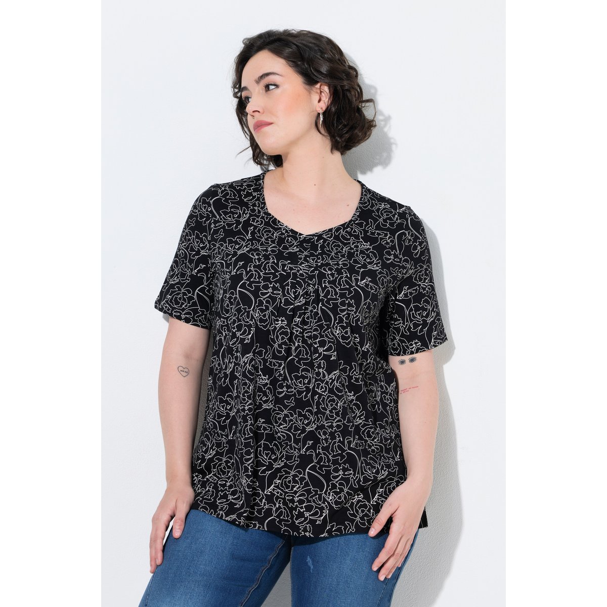 T-shirt à manches courtes noir, ULLA POPKEN