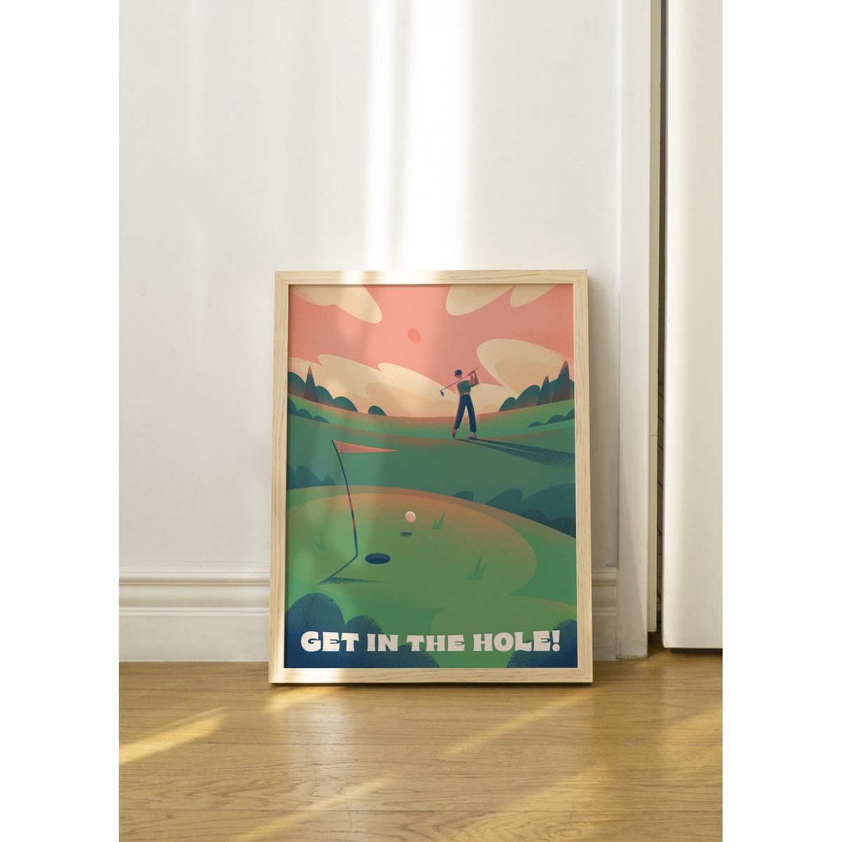 Affiche Get in the hole ! blanc, L'AFFICHERIE