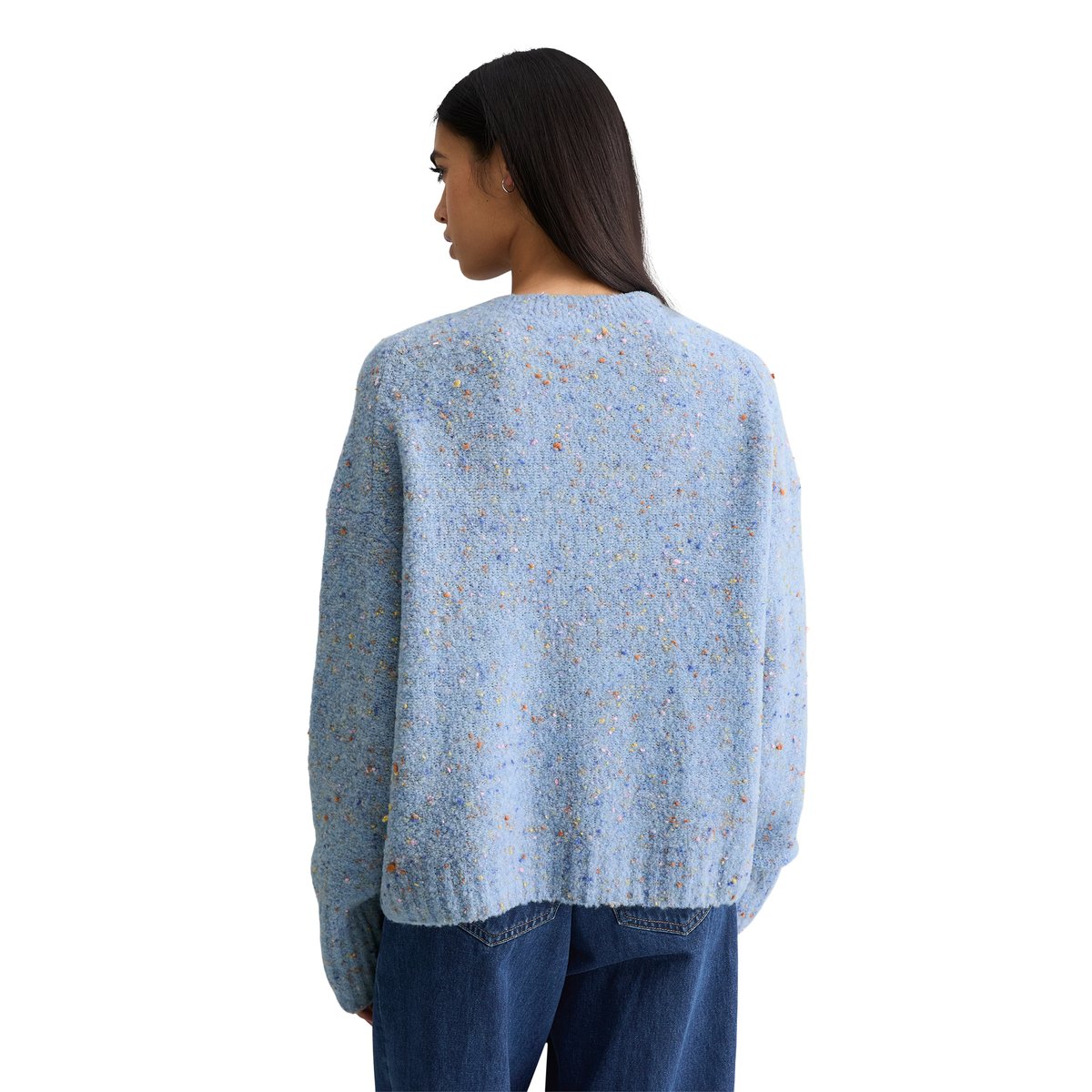 Pull bouclé oversize en mélange de laine vierge et de viscose bleu clair, MARC O’POLO DENIM