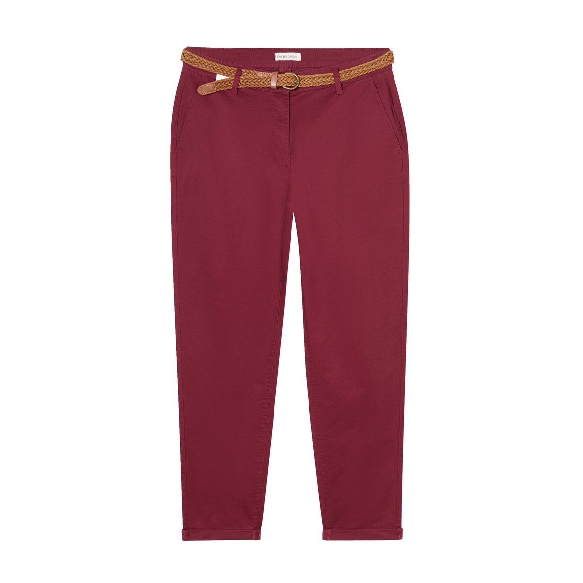 Pantalon chino 7/8ème bordeaux, CACHE CACHE