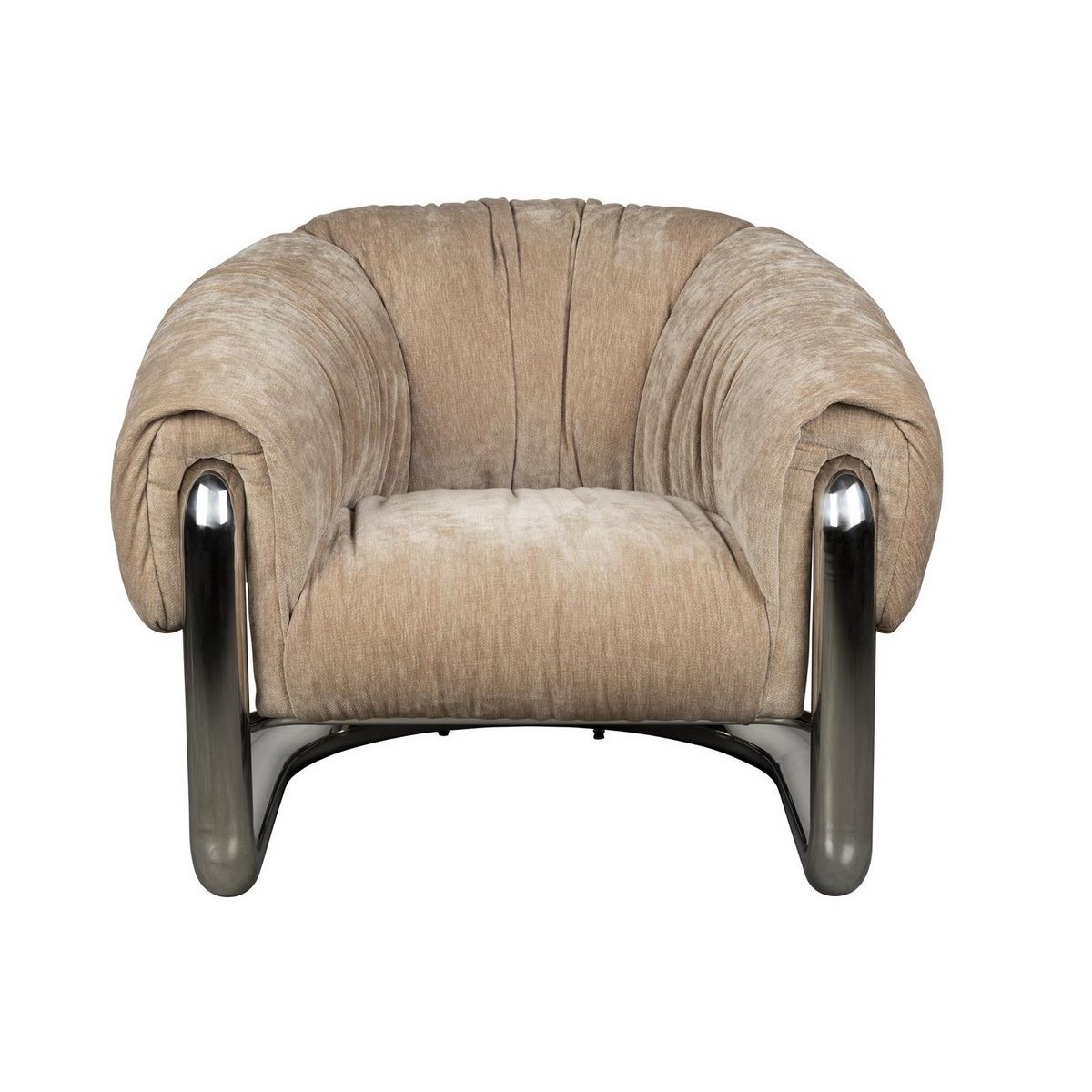 Fauteuil en velours - MARLY beige, DUTCHBONE