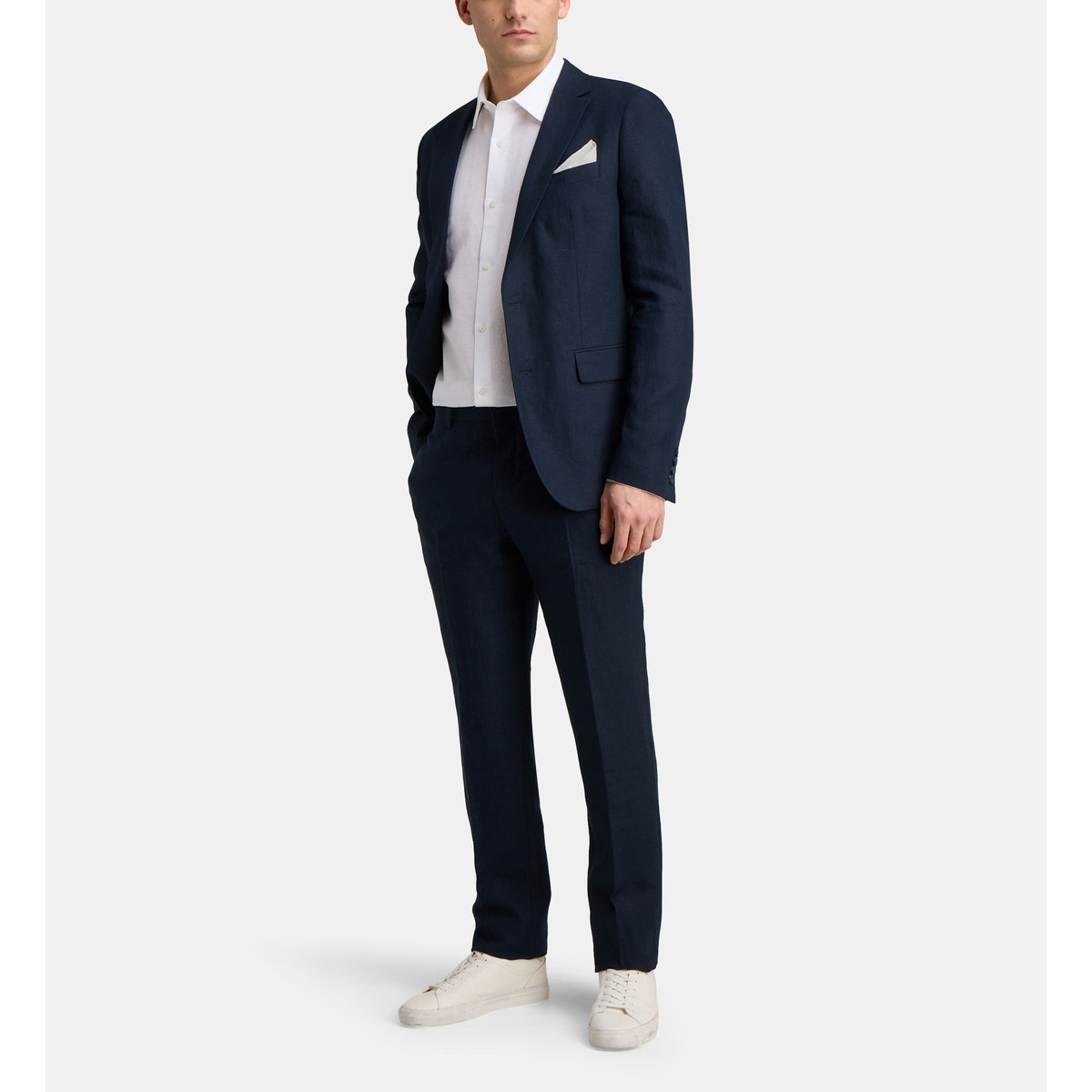 Veste de costume arzino v ajustée en lin bleu foncé, COMPTOIR GL