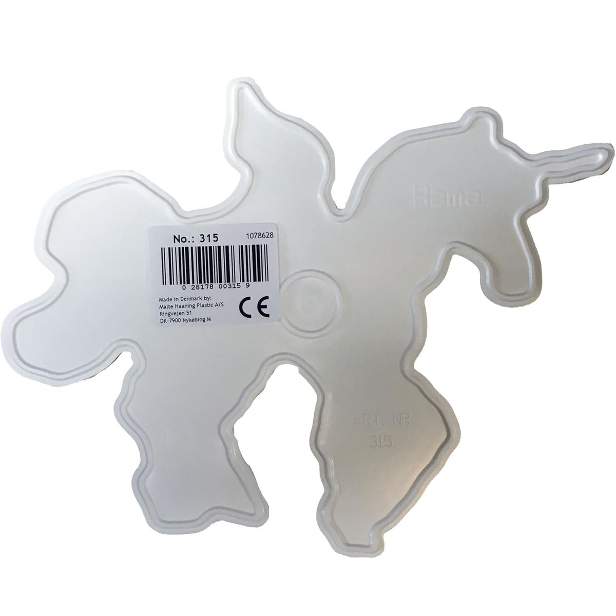 Plaque licorne perles plastique Midi blanc, HAMA