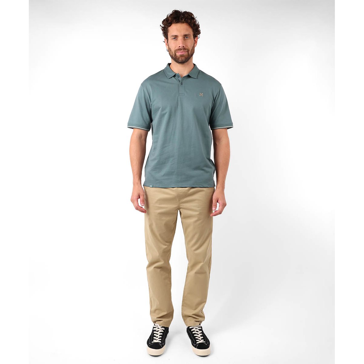 Polo manches courtes uni jersey TIMELESS jungle, OXBOW