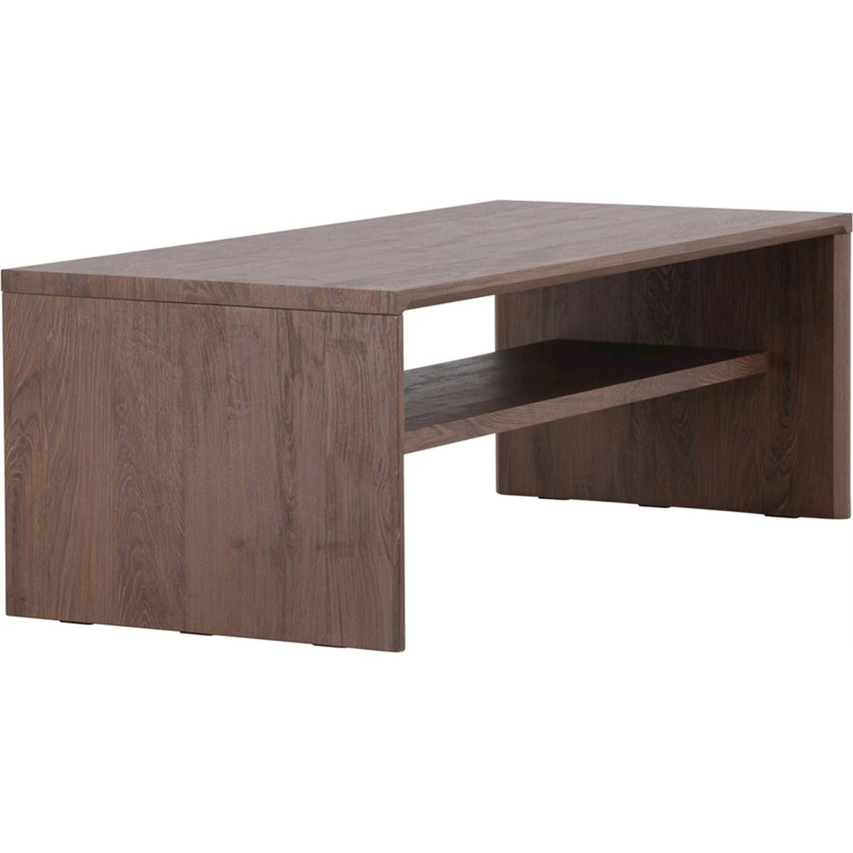 Table basse rectangulaire avec rangement LORREN chêne blanchi, RECOLLECTION