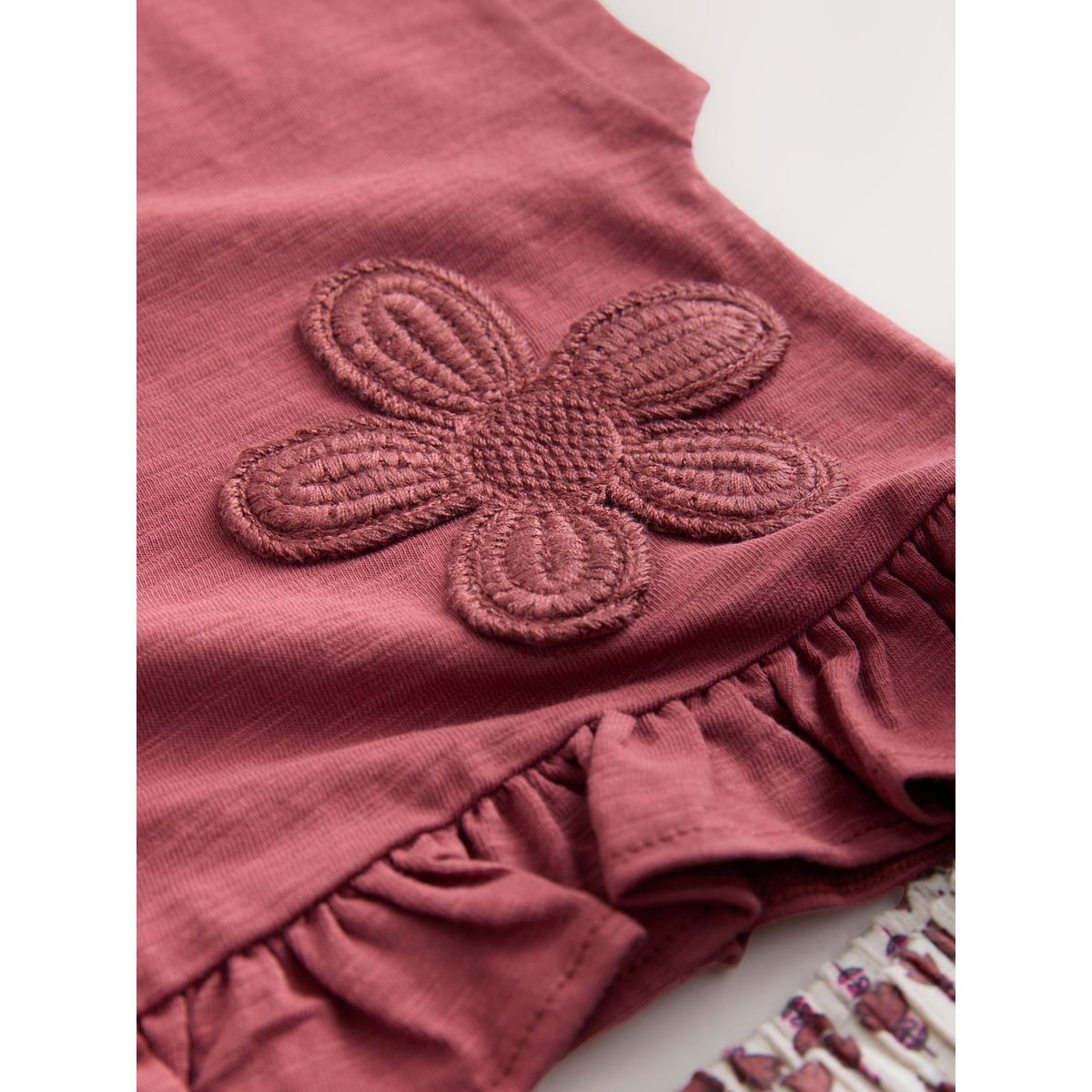 Ensemble haut et pantalon large fleur rouge/brune, NEXT
