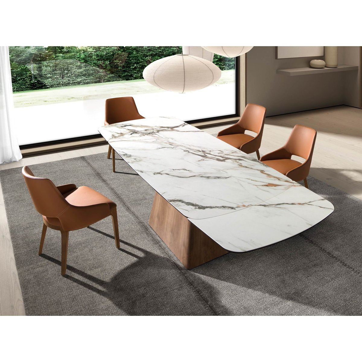 Chaise en similicuir marron | noyer, ANGEL CERDA