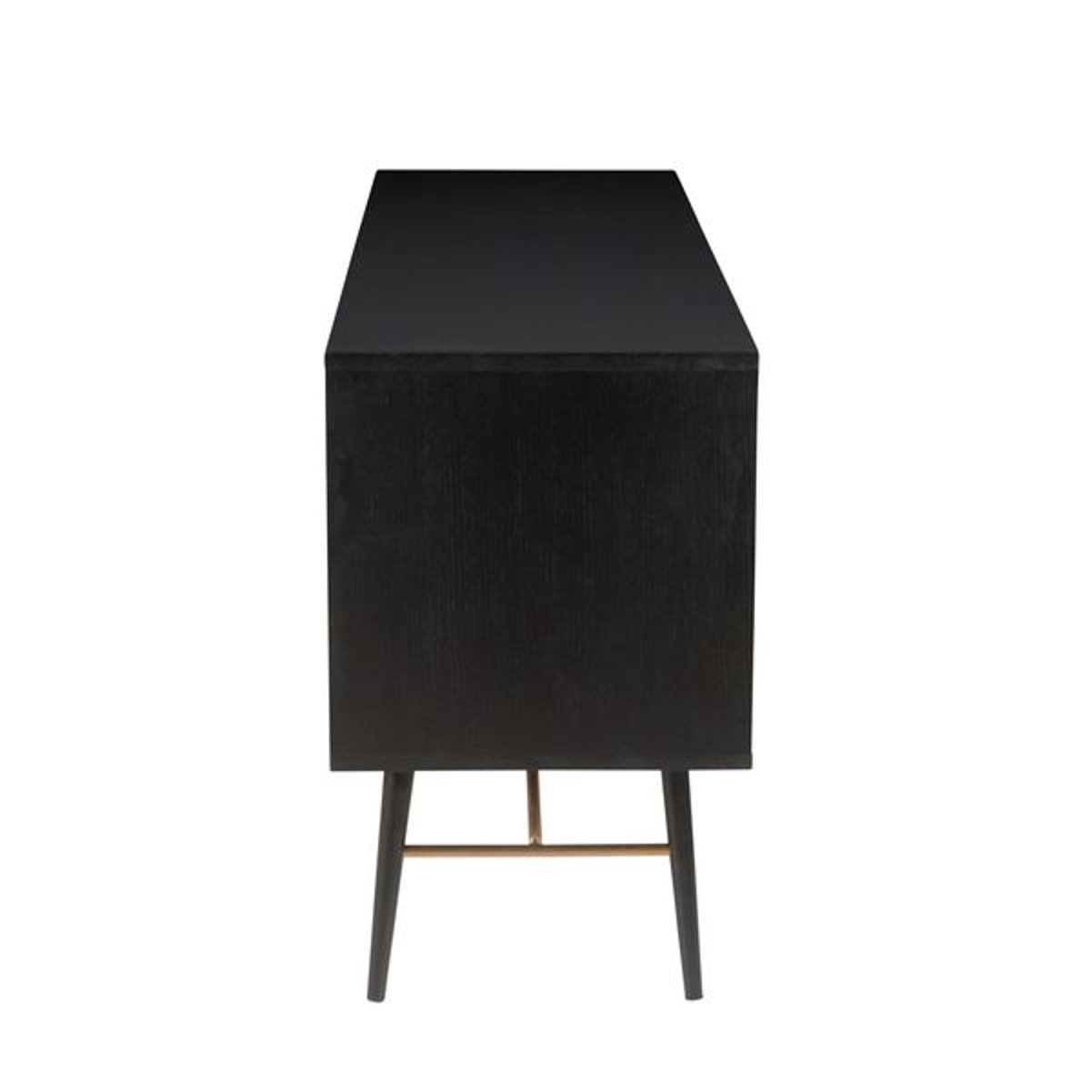 Meuble bas 2 portes, 2 tiroirs, 1 niche noir carbone, ZAGO