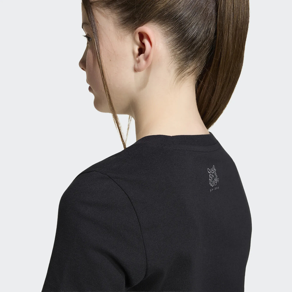 T-shirt manches courtes avec imprimé léopard noir, adidas Performance