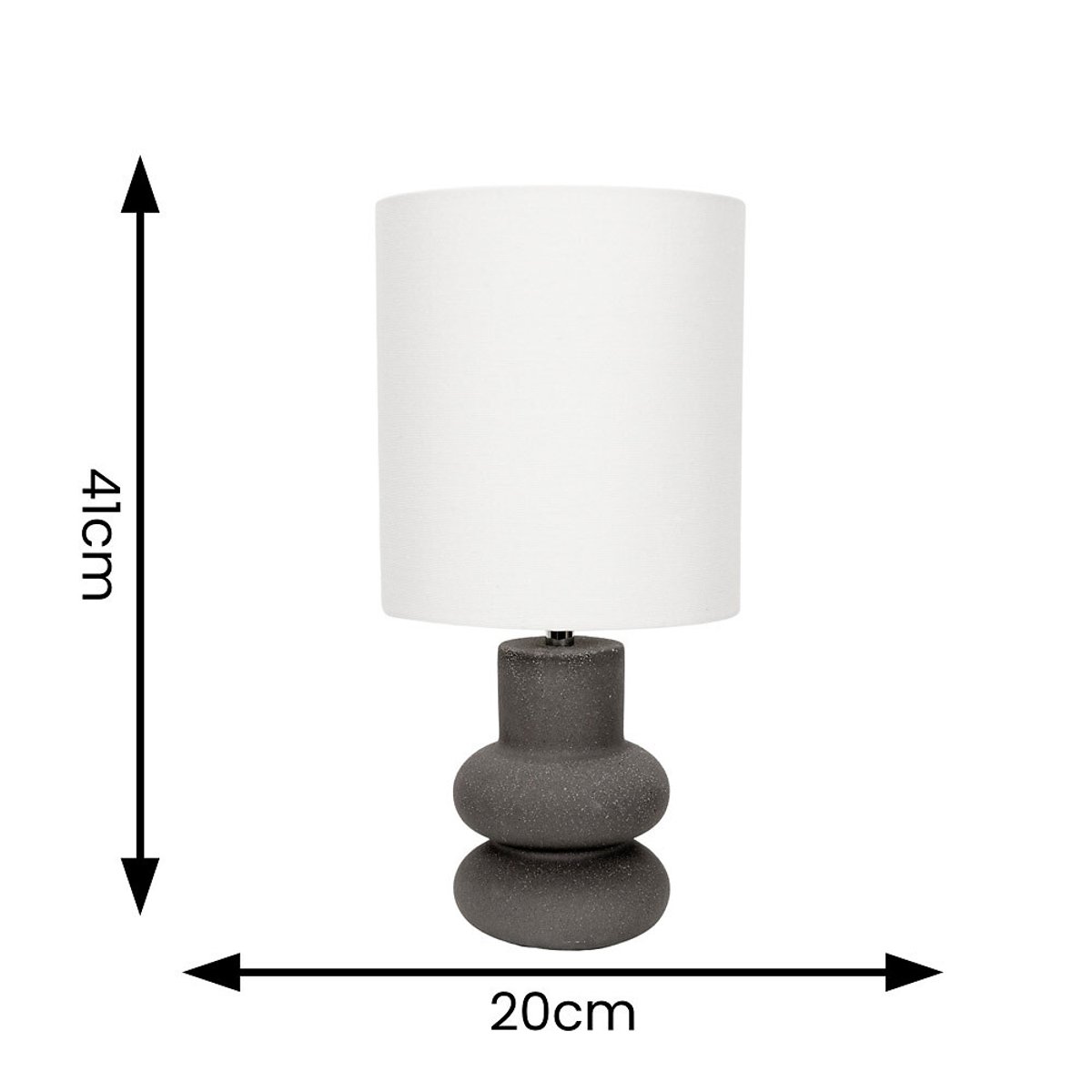 Judo Stacked Ceramic Table Lamp with Tall Linen Drum Shade black, SO'HOME