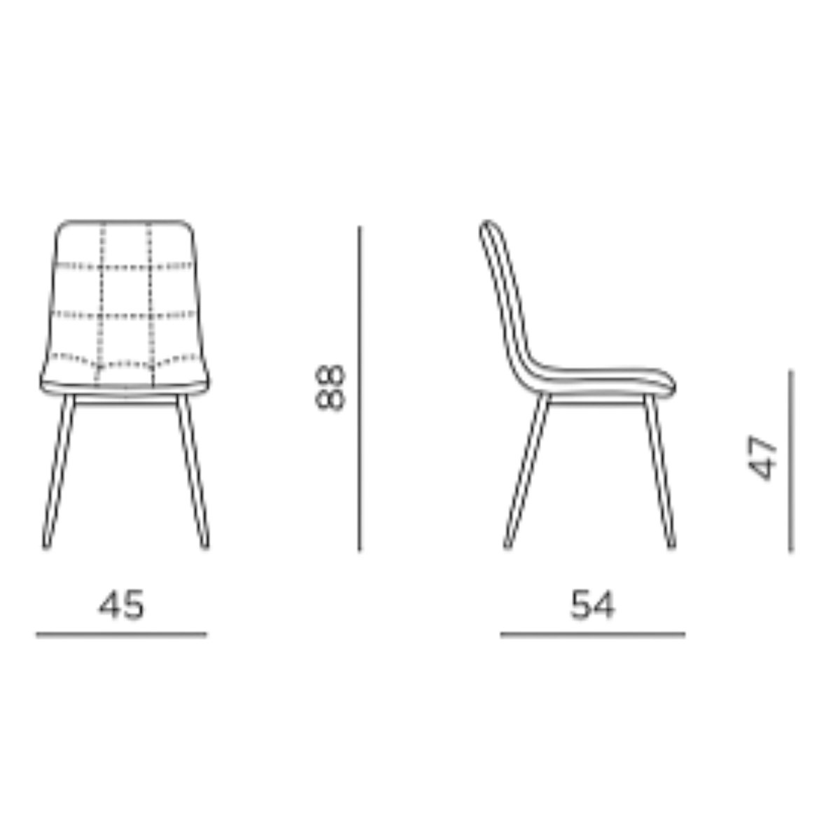 Chaise en tissu, motif damier (lot de 2) LORA moutarde, PIER IMPORT