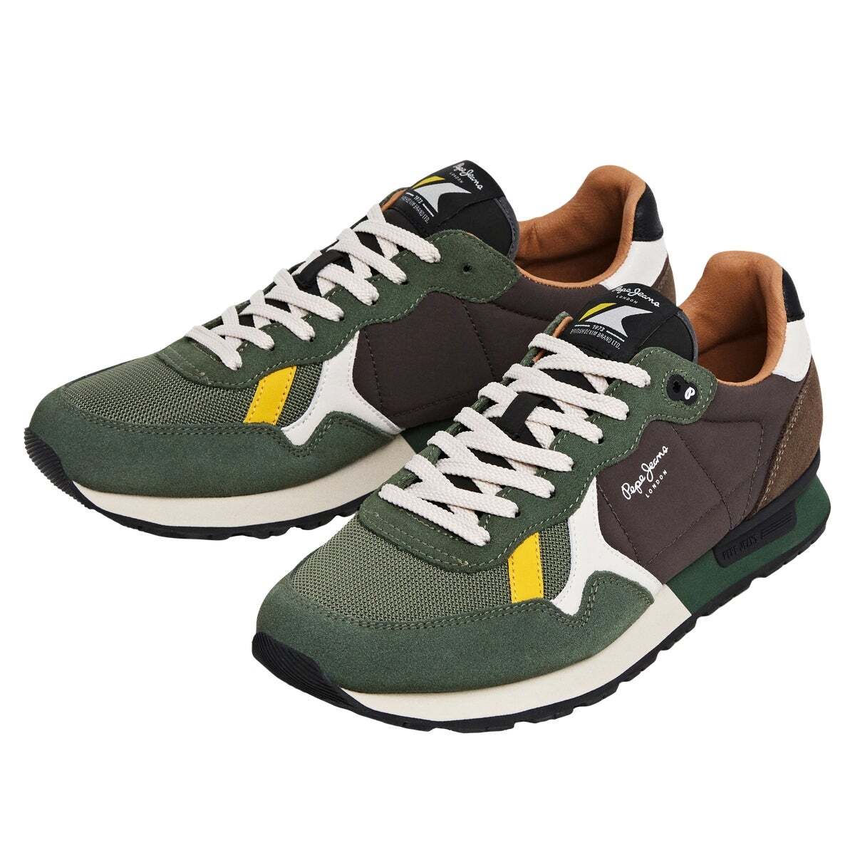 Brit - Baskets De Running D'inspiration Rétro vert kaki, PEPE JEANS