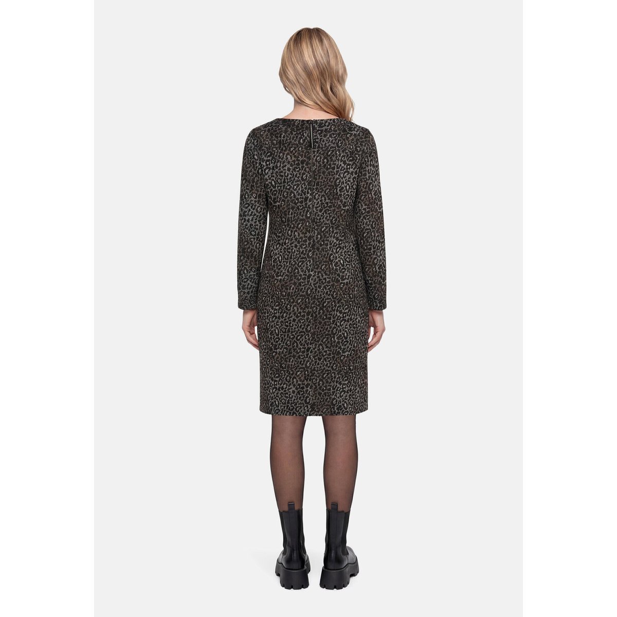 Robe en jersey longueur genoux noir/beige, BETTY BARCLAY